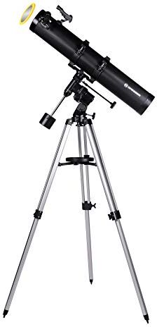 Bresser Galaxia 114/900 EQ-Sky Telescopio Newton Diseño de carbono con Adaptador de Cámara de Smartphone, negro