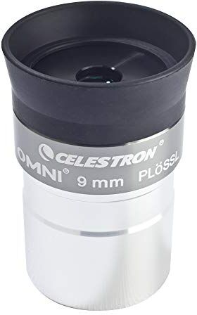 Celestron Ocular Omni 1.25'' 9 mm (Ocular para telescopio, para Observar la Luna y los Planetas, con Rosca para Filtros) Color Negro