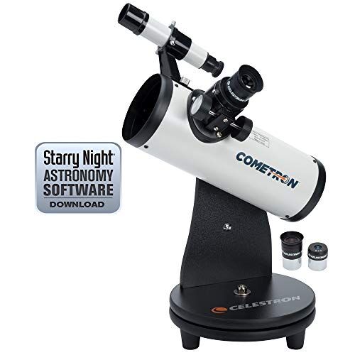 Celestron FirstScope Telescopio astronómico (76 mm de Apertura, 300 mm de Distancia Focal, f/3.95 de relación Focal) Color Blanco y Negro