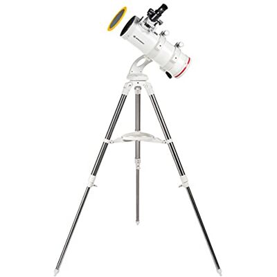 Bresser Nano NT-114/500 Telescopio de Espejo azimutal Compacto Gran Campo con trípode de Acero Inoxidable, Incluye numerosos Accesorios, Color Blanco Bresser Nano NT-114/500 Telescopio de Espejo azimutal Compacto Gran Campo con trípode de Acero Inoxidable, Incluye numerosos Accesorios, Color Blanco