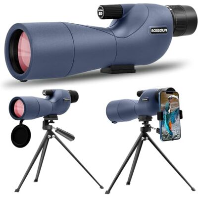 BOSSDUN telescopio terrestre, Hunting Spotter Scope para Disparar a los Objetivos, Telescopios-A Prueba de Agua con Prisma BAK4 Trípode Adaptador de teléfono Bolsa de Transporte (60L) BOSSDUN telescopio terrestre, Hunting Spotter Scope para Disparar a los Objetivos, Telescopios-A Prueba de Agua con Prisma BAK4 Trípode Adaptador de teléfono Bolsa de Transporte (60L)