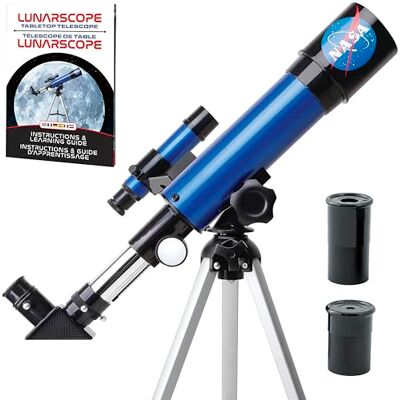 Blue Marble Telescopio Lunar NASA para Niños – 90x de Aumento, Incluye Dos Oculares, Trípode de Mesa y Buscador, Telescopio Infantil para la Luna, Astronomía y Espacio Blue Marble Telescopio Lunar NASA para Niños – 90x de Aumento, Incluye Dos Oculares, Trípode de Mesa y Buscador, Telescopio Infantil para la Luna, Astronomía y Espacio