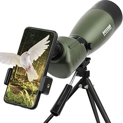 BOSSDUN telescopio terrestre, Hunting Spotter Scope para Disparar a los Objetivos, Telescopios-A Prueba de Agua con Prisma BAK4 Trípode Adaptador de teléfono Bolsa de Transporte (2575) BOSSDUN telescopio terrestre, Hunting Spotter Scope para Disparar a los Objetivos, Telescopios-A Prueba de Agua con Prisma BAK4 Trípode Adaptador de teléfono Bolsa de Transporte (2575)