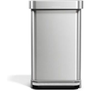 Basurero Rectangular de Acero Inoxidable simplehuman 45L - Pedal, Cierre Silencioso Basurero Rectangular de Acero Inoxidable simplehuman 45L - Pedal, Cierre Silencioso