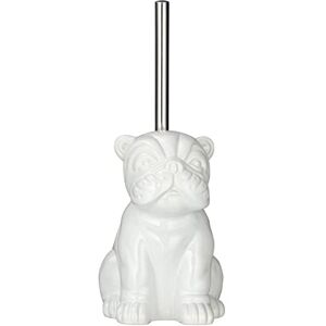 Wenko Juego para el WC «Bulldog», escobillero con cepillo de inodoro en forma de un perro Bulldog, cerámica, 12 x 19,5 x 15,5 cm, en color blanco Wenko Juego para el WC «Bulldog», escobillero con cepillo de inodoro en forma de un perro Bulldog, cerámica, 12 x 19,5 x 15,5 cm, en color blanco