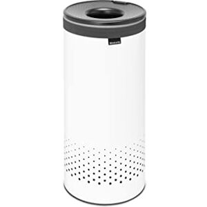 Brabantia Cubo para la ropa sucia Tapa de plástico con manos libres Bolsa para la ropa sucia en el interior Cesto con orificios de ventilación Fondo que no se raya Blanco 35L Brabantia Cubo para la ropa sucia Tapa de plástico con manos libres Bolsa para la ropa sucia en el interior Cesto con orificios de ventilación Fondo que no se raya Blanco 35L