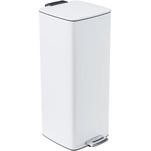 Amig Cubo de Basura con Pedal 30 Litros Color Blanco Apertura higiénica sin manos 27 x 36 x 65 cm Acero inoxidable lacado Papelera para cocina con Tapa Hermética Amig Cubo de Basura con Pedal 30 Litros Color Blanco Apertura higiénica sin manos 27 x 36 x 65 cm Acero inoxidable lacado Papelera para cocina con Tapa Hermética