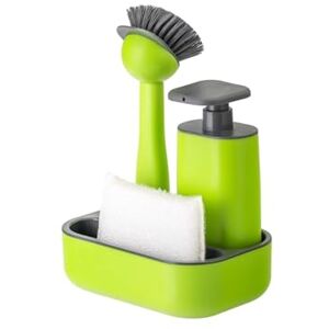 Avilia Juego de Cocina Verde con Soporte para Esponja, dispensador de jabón para Platos y Cepillo – Ideal para organizar y ordenar tu Fregadero – Fabricado en Materiales Resistentes y duraderos Avilia Juego de Cocina Verde con Soporte para Esponja, dispensador de jabón para Platos y Cepillo – Ideal para organizar y ordenar tu Fregadero – Fabricado en Materiales Resistentes y duraderos