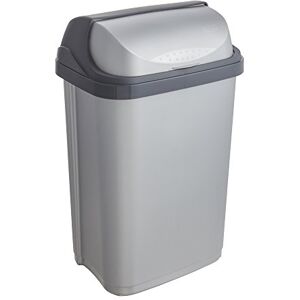 keeeper Cubo de Basura con Tapa Deslizante, 25 l, Rasmus, Plateado keeeper Cubo de Basura con Tapa Deslizante, 25 l, Rasmus, Plateado