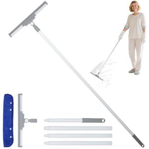 Romon Limpia Cristales, Limpiacristales Rasqueta Limpiador de Ventanas con Mango Telescopico 136cm con Escobilla de Silicona y Paños de Microfibra, Kit Window Cleaner para Ducha Espejo Puerta Coche Romon Limpia Cristales, Limpiacristales Rasqueta Limpiador de Ventanas con Mango Telescopico 136cm con Escobilla de Silicona y Paños de Microfibra, Kit Window Cleaner para Ducha Espejo Puerta Coche