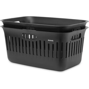 Brabantia Collect-It Cesta de la ropa 40L (Black), cesto ropa sucia para cocinas, baños o lavanderías, cesta colada para prendas, toallas o sábanas, set de 2 cestos robustos Brabantia Collect-It Cesta de la ropa 40L (Black), cesto ropa sucia para cocinas, baños o lavanderías, cesta colada para prendas, toallas o sábanas, set de 2 cestos robustos