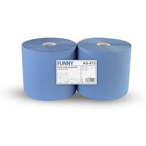 Funny Rollos de papel de limpieza (3 capas, 26 cm, 500 hojas, 1 x 2 unidades), color azul Funny Rollos de papel de limpieza (3 capas, 26 cm, 500 hojas, 1 x 2 unidades), color azul