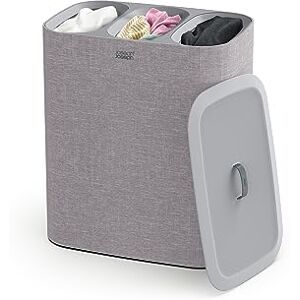 Joseph Joseph Tota Trio, Cesto de la ropa sucia con tapa, 90 litros, sistema de separación colada con 3 bolsos extraíbles con asas, Gris Joseph Joseph Tota Trio, Cesto de la ropa sucia con tapa, 90 litros, sistema de separación colada con 3 bolsos extraíbles con asas, Gris