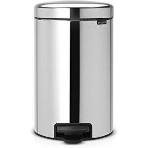 Brabantia NewIcon Cubo de Basura de Pedal de 12 litros, Color Acero Brillante Brabantia NewIcon Cubo de Basura de Pedal de 12 litros, Color Acero Brillante