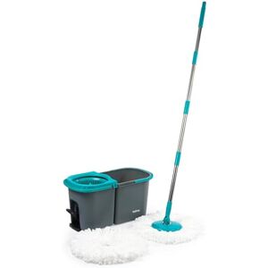 Beldray Antibac Mopa giratoria con cubo, cubo de fregona de doble compartimento, agua limpia y sucia, 2 asas para una fácil maniobrabilidad, función de giro activada por pedal, cabezal de fregona de Beldray Antibac Mopa giratoria con cubo, cubo de fregona de doble compartimento, agua limpia y sucia, 2 asas para una fácil maniobrabilidad, función de giro activada por pedal, cabezal de fregona de