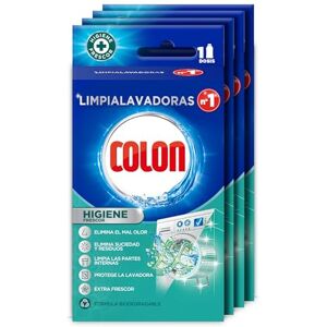 Colon Limpialavadoras Higiene Limpia la lavadora y elimina malos olores, x4 Higiene, 4 Unidades Colon Limpialavadoras Higiene Limpia la lavadora y elimina malos olores, x4 Higiene, 4 Unidades