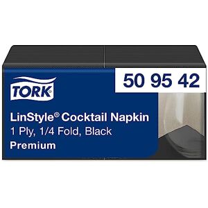 Tork Premium Linstyle Black Cocktail Napkin Tork Premium Linstyle Black Cocktail Napkin