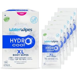 WaterWipes HydroCool Toallitas Refrescantes XL, Paños Corporales para Enfriamiento Instantáneo, Control de Olor y Sudor, Ideales para Gimnasio, Viajes y Aire Libre, 108 unidades (6 paquete) WaterWipes HydroCool Toallitas Refrescantes XL, Paños Corporales para Enfriamiento Instantáneo, Control de Olor y Sudor, Ideales para Gimnasio, Viajes y Aire Libre, 108 unidades (6 paquete)