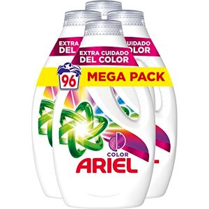 Ariel Detergente Lavadora Liquido 96 Lavados (4x24), Color, Jabon Cuidado Extra del Color, Limpieza Mejorada con la Tecnologia de limpieza en Ciclos Frios