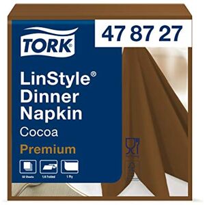 Tork Linstyle Servilleta para cena de color chocolate / 1 capa / 12 paquetes x 50 unidades (600 servilletas) / 39 cm x 39 cm/Premium Tork Linstyle Servilleta para cena de color chocolate / 1 capa / 12 paquetes x 50 unidades (600 servilletas) / 39 cm x 39 cm/Premium