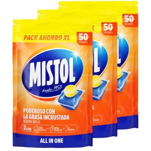 Mistol All In One 150 UDS Pastillas Lavavajillas con Potencia Desengrasante Avanzada, Brillo Intenso y Disolución Rápida, Protección Total y Cero Residuos Limpieza Eficaz y Responsable Mistol All In One 150 UDS Pastillas Lavavajillas con Potencia Desengrasante Avanzada, Brillo Intenso y Disolución Rápida, Protección Total y Cero Residuos Limpieza Eficaz y Responsable