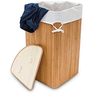 Relaxdays cesto Colada de bambú, Plegable, para Ropa Sucia, Triangular, 64 L, HxLxP 65 x 49,5 x 37 cm, Natural Relaxdays cesto Colada de bambú, Plegable, para Ropa Sucia, Triangular, 64 L, HxLxP 65 x 49,5 x 37 cm, Natural
