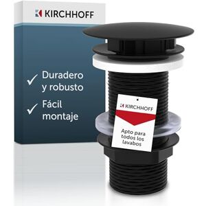 Kirchhoff Juego de desagüe para Lavabo sin rebosadero, válvula de desagüe sin Pop up, válvula de desagüe sin rebosadero, Juego de desagüe para Lavabo y tocador, Negro Kirchhoff Juego de desagüe para Lavabo sin rebosadero, válvula de desagüe sin Pop up, válvula de desagüe sin rebosadero, Juego de desagüe para Lavabo y tocador, Negro
