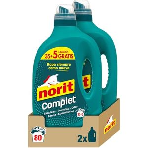 NORIT Complet Detergente Líquido para Toda la Ropa, Máxima Limpieza y Luminosidad, Cuida y Suaviza el Tejido, Mantiene Aspecto, Forma y Color Tras Lavado Pack de 2 x 2 L NORIT Complet Detergente Líquido para Toda la Ropa, Máxima Limpieza y Luminosidad, Cuida y Suaviza el Tejido, Mantiene Aspecto, Forma y Color Tras Lavado Pack de 2 x 2 L