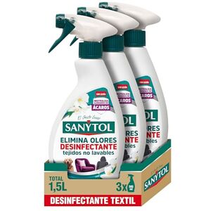 Sanytol – Spray Elimina Olores Desinfectante para Textiles, Elimina Malos Olores Persistentes y Neutraliza Alérgenos, Sin Lejía Pack de 3 x 500 ml = 1,5L Sanytol – Spray Elimina Olores Desinfectante para Textiles, Elimina Malos Olores Persistentes y Neutraliza Alérgenos, Sin Lejía Pack de 3 x 500 ml = 1,5L