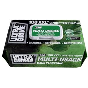ULTRAGRIME Pro Multiusos Sin Plástico Toallitas industriales para eliminar manchas de grasa, aceite, pintura y tinta 100 toallitas húmedas XXL, 38 cm x 25 cm ULTRAGRIME Pro Multiusos Sin Plástico Toallitas industriales para eliminar manchas de grasa, aceite, pintura y tinta 100 toallitas húmedas XXL, 38 cm x 25 cm