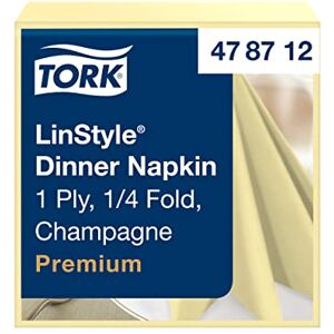 Tork Linstyle Servilleta para cena de color champagne / 1 capa / 12 paquetes x 50 unidades (600 servilletas) / 39 cm x 39 cm/Premium Tork Linstyle Servilleta para cena de color champagne / 1 capa / 12 paquetes x 50 unidades (600 servilletas) / 39 cm x 39 cm/Premium