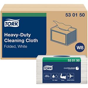 Tork Paño de limpieza ultrarresistente Premium/Papel multiuso compatible con el sistema W8 / 8 paquetes x 45 paños (360 piezas) / color blanco Tork Paño de limpieza ultrarresistente Premium/Papel multiuso compatible con el sistema W8 / 8 paquetes x 45 paños (360 piezas) / color blanco