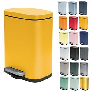 Spirella Papelera de pedal AKIRA para baño Acero inoxidable Cierre silencioso y fácil de cerrar Amarillo 5 L Spirella Papelera de pedal AKIRA para baño Acero inoxidable Cierre silencioso y fácil de cerrar Amarillo 5 L