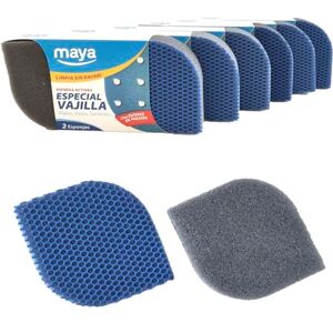 Maya Pack de 12 Estropajos de Cocina para Limpieza de Vajillas, Ollas y Sartenes sin Dejar Rayas 12x8,5x2,5 cm Esponjas Lavables en Lavavajillas y Lavadora (EVO, Azul) Maya Pack de 12 Estropajos de Cocina para Limpieza de Vajillas, Ollas y Sartenes sin Dejar Rayas 12x8,5x2,5 cm Esponjas Lavables en Lavavajillas y Lavadora (EVO, Azul)