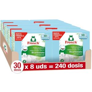 Frosch Pastillas Lavavajillas a Máquina Todo en 1 con Bicarbonato, Limpieza y Brillo, Sin Componente Animal, Ni Fosfatos, Ni Fosfonatos, 30 Dosis Pack de 8 Frosch Pastillas Lavavajillas a Máquina Todo en 1 con Bicarbonato, Limpieza y Brillo, Sin Componente Animal, Ni Fosfatos, Ni Fosfonatos, 30 Dosis Pack de 8