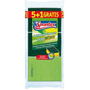 Spontex Duo 5 + 1, Esponja de limpieza antigrasa, paquete de 6 Spontex Duo 5 + 1, Esponja de limpieza antigrasa, paquete de 6