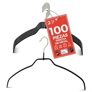 MAWA Light Juego de 100 Perchas Antideslizantes para Camisas y Blusas (42 cm, con Gancho Giratorio de 360° y Revestimiento Antideslizante) MAWA Light Juego de 100 Perchas Antideslizantes para Camisas y Blusas (42 cm, con Gancho Giratorio de 360° y Revestimiento Antideslizante)