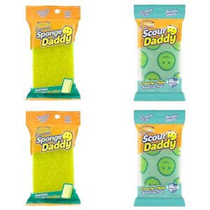 Scrub Daddy Sponge Daddy & Scour Daddy Essentials Pack múltiple, Esponjas de Cocina para Limpiar, Estropajos Que no Rayan con FlexTexture, Esponjas para Fregar Platos, Estropajo para baño y Cocina Scrub Daddy Sponge Daddy & Scour Daddy Essentials Pack múltiple, Esponjas de Cocina para Limpiar, Estropajos Que no Rayan con FlexTexture, Esponjas para Fregar Platos, Estropajo para baño y Cocina