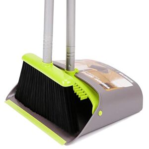TreeLen Escoba y Recogedor, Set de Broom y Dustpan con Mango Largo, para Oficina y Hogar, con Bloqueo de Recogedor y Cerdas de Goma, Verde/Gris TreeLen Escoba y Recogedor, Set de Broom y Dustpan con Mango Largo, para Oficina y Hogar, con Bloqueo de Recogedor y Cerdas de Goma, Verde/Gris