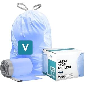 Plasticplace Code V Bolsas de reciclaje compatibles con 200 unidades, color azul, con cordón, 4.2-4.8 galones, 16-18 litros, 14.75 x 28 pulgadas Plasticplace Code V Bolsas de reciclaje compatibles con 200 unidades, color azul, con cordón, 4.2-4.8 galones, 16-18 litros, 14.75 x 28 pulgadas