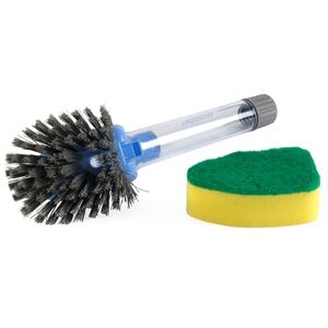 Beldray Cepillo para Lavar Platos Anti-Bac con dispensador de jabón – 2 Cabezales Desmontables, dispensador con botón, Cabezal de Esponja y cerdas, raspador Incorporado, 65 ml Beldray Cepillo para Lavar Platos Anti-Bac con dispensador de jabón – 2 Cabezales Desmontables, dispensador con botón, Cabezal de Esponja y cerdas, raspador Incorporado, 65 ml
