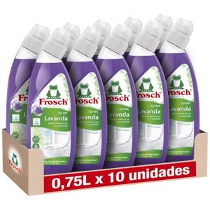 Frosch Gel WC Ecológico, Limpiador de Cal y Residuos Para Inodoro, Higienizante con Lavanda Pack de 10 Unidades x 750 ml Frosch Gel WC Ecológico, Limpiador de Cal y Residuos Para Inodoro, Higienizante con Lavanda Pack de 10 Unidades x 750 ml