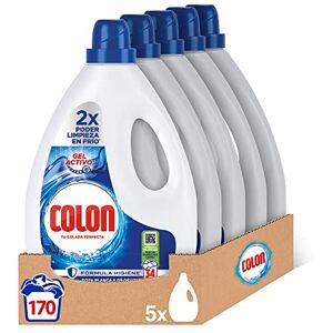 Colon Gel Activo Detergente para lavadora líquido, fórmula higiene, adecuado para ropa blanca y de color, formato gel pack de 5, hasta 170 dosis Colon Gel Activo Detergente para lavadora líquido, fórmula higiene, adecuado para ropa blanca y de color, formato gel pack de 5, hasta 170 dosis