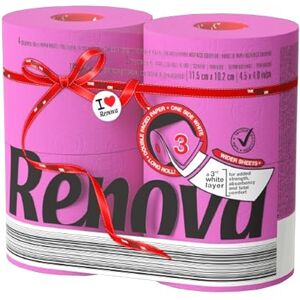RENOVA Papel Higiénico, Color Fucsia Paquete de 5 x 4 Rollos RENOVA Papel Higiénico, Color Fucsia Paquete de 5 x 4 Rollos