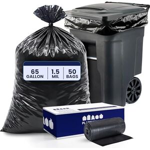 Plasticplace Bolsas de basura (1,5 mm, 50 unidades, 127 x 122 cm), color negro Plasticplace Bolsas de basura (1,5 mm, 50 unidades, 127 x 122 cm), color negro