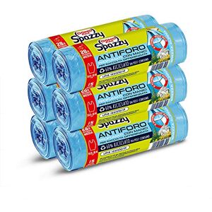 Domopak Spazzy , Bolsas de basura antiagujeros con asas, aroma a brisa alpina, hogar 28 l, azul, 6 paquete de 15 unidades Domopak Spazzy , Bolsas de basura antiagujeros con asas, aroma a brisa alpina, hogar 28 l, azul, 6 paquete de 15 unidades