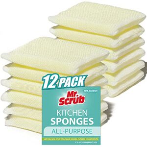 MR. SCRUB Esponjas Multiusos, antiarañazos, para Lavar y Limpiar Platos, exfoliantes y estropajos de Primera Calidad, 12 Almohadillas, Ideal para Cocina, baño MR. SCRUB Esponjas Multiusos, antiarañazos, para Lavar y Limpiar Platos, exfoliantes y estropajos de Primera Calidad, 12 Almohadillas, Ideal para Cocina, baño