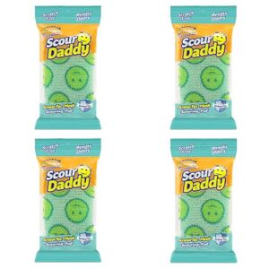 Scrub Daddy Scour Daddy Essentials, Estropajos Que no Rayan, Estropajo de Alta Resistencia para Limpiar Platos, Alternativa a los estropajos metálicos de Cocina, Esponjas para Fregar, Paquete de 4 Scrub Daddy Scour Daddy Essentials, Estropajos Que no Rayan, Estropajo de Alta Resistencia para Limpiar Platos, Alternativa a los estropajos metálicos de Cocina, Esponjas para Fregar, Paquete de 4