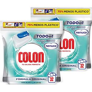 Colon Nenuco Detergente para la lavadora, adecuado para ropa blanca y de color, formato cápsulas, Pack de 2, Total 64 dosis Colon Nenuco Detergente para la lavadora, adecuado para ropa blanca y de color, formato cápsulas, Pack de 2, Total 64 dosis