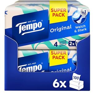 Tempo Pañuelos originales Duo-Box – Paquete ahorro – 12 cajas, 100 toallitas por caja – Pañuelos de papel extra fuertes y suaves, lavables a máquina Tempo Pañuelos originales Duo-Box – Paquete ahorro – 12 cajas, 100 toallitas por caja – Pañuelos de papel extra fuertes y suaves, lavables a máquina